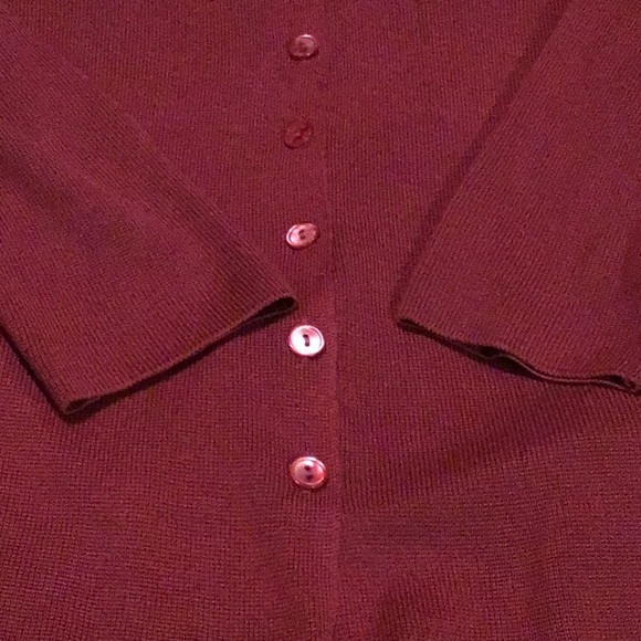 NEIMAN MARCUS 100% SILK Cabernet Long CARDIGAN LARGE STUNNING - Picture 4 of 5